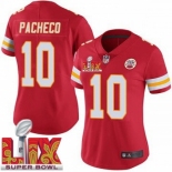 Women Kansas City Chiefs Isiah Pacheco #10 Red 2024-2025 Super Bowl LIX F U S E Stitched Jersey