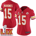 Women Kansas City Chiefs Patrick Mahomes #15 Red 2024-2025 Super Bowl LIX F U S E Stitched Jersey