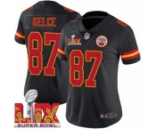 Women Kansas City Chiefs Travis Kelce #87 Black 2024-2025 Super Bowl LIX F U S E Stitched Jersey