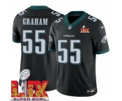 Men Philadelphia Eagles Brandon Graham #55 Black 2024-2025 Super Bowl LIX F U S E Stitched NFL Jersey