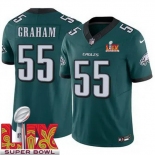 Men Philadelphia Eagles Brandon Graham #55 Green 2024-2025 Super Bowl LIX F U S E Stitched NFL Jersey