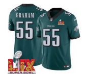 Men Philadelphia Eagles Brandon Graham #55 Green 2024-2025 Super Bowl LIX F U S E Stitched NFL Jersey