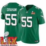 Men Philadelphia Eagles Brandon Graham #55 Kelly Green 2024-2025 Super Bowl LIX F U S E Stitched NFL Jersey