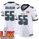 Men Philadelphia Eagles Brandon Graham #55 White 2024-2025 Super Bowl LIX F U S E Stitched NFL Jersey