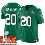 Men Philadelphia Eagles Brian Dawkins #20 Kelly Green 2024-2025 Super Bowl LIX F U S E Stitched NFL Jersey