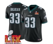 Men Philadelphia Eagles Cooper DeJean #33 Black 2024-2025 Super Bowl LIX F U S E Stitched NFL Jersey