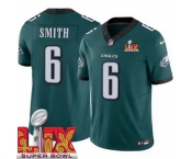 Men Philadelphia Eagles DeVonta Smith #6 Green 2024-2025 Super Bowl LIX F U S E Stitched NFL Jersey