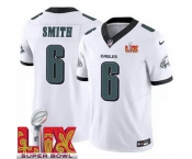 Men Philadelphia Eagles DeVonta Smith #6 White 2024-2025 Super Bowl LIX F U S E Stitched NFL Jersey