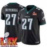 Men Philadelphia Eagles Quinyon Mitchell #27 Black 2024-2025 Super Bowl LIX F U S E Stitched NFL Jersey