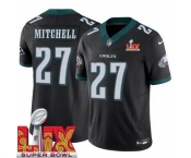 Men Philadelphia Eagles Quinyon Mitchell #27 Black 2024-2025 Super Bowl LIX F U S E Stitched NFL Jersey