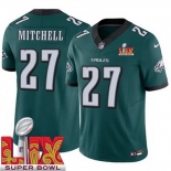 Men Philadelphia Eagles Quinyon Mitchell #27 Green 2024-2025 Super Bowl LIX F U S E Stitched NFL Jersey