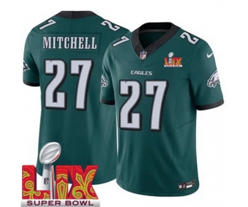 Men Philadelphia Eagles Quinyon Mitchell #27 Green 2024-2025 Super Bowl LIX F U S E Stitched NFL Jersey