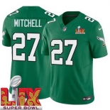 Men Philadelphia Eagles Quinyon Mitchell #27 Kelly Green 2024-2025 Super Bowl LIX F U S E Stitched NFL Jersey