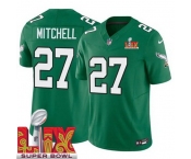 Men Philadelphia Eagles Quinyon Mitchell #27 Kelly Green 2024-2025 Super Bowl LIX F U S E Stitched NFL Jersey