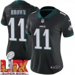 Women Philadelphia Eagles A.J. Brown #11 Black 2024-2025 Super Bowl LIX F U S E Stitched NFL Jersey