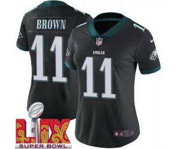 Women Philadelphia Eagles A.J. Brown #11 Black 2024-2025 Super Bowl LIX F U S E Stitched NFL Jersey