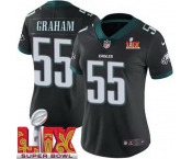 Women Philadelphia Eagles Brandon Graham #55 Black 2024-2025 Super Bowl LIX F U S E Stitched NFL Jersey