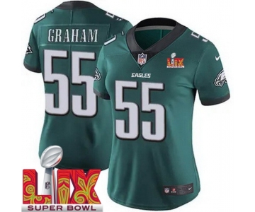 Women Philadelphia Eagles Brandon Graham #55 Green 2024-2025 Super Bowl LIX F U S E Stitched NFL Jersey