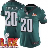 Women Philadelphia Eagles Brian Dawkins #20 Green 2024-2025 Super Bowl LIX F U S E Stitched NFL Jersey