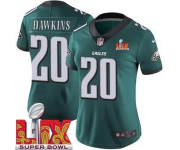 Women Philadelphia Eagles Brian Dawkins #20 Green 2024-2025 Super Bowl LIX F U S E Stitched NFL Jersey