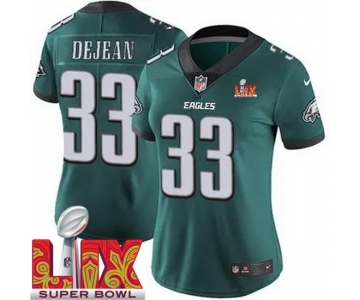 Women Philadelphia Eagles Cooper DeJean #33 Green 2024-2025 Super Bowl LIX F U S E Stitched NFL Jersey