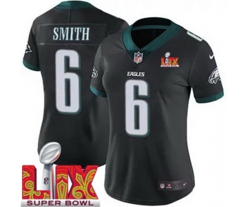 Women Philadelphia Eagles DeVonta Smith #6 Black 2024-2025 Super Bowl LIX F U S E Stitched NFL Jersey