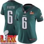 Women Philadelphia Eagles DeVonta Smith #6 Green 2024-2025 Super Bowl LIX F U S E Stitched NFL Jersey