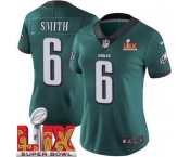 Women Philadelphia Eagles DeVonta Smith #6 Green 2024-2025 Super Bowl LIX F U S E Stitched NFL Jersey