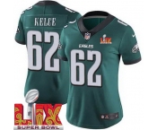 Women Philadelphia Eagles Jason Kelce #62 Green 2024-2025 Super Bowl LIX F U S E Stitched NFL Jersey