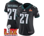 Women Philadelphia Eagles Quinyon Mitchell #27 Black 2024-2025 Super Bowl LIX F U S E Stitched NFL Jersey