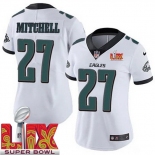 Women Philadelphia Eagles Quinyon Mitchell #27 White 2024-2025 Super Bowl LIX F U S E Stitched NFL Jersey