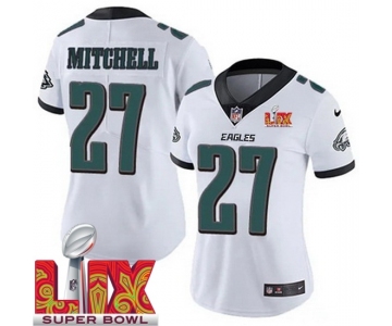 Women Philadelphia Eagles Quinyon Mitchell #27 White 2024-2025 Super Bowl LIX F U S E Stitched NFL Jersey