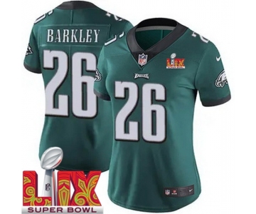 Women Philadelphia Eagles Saquon Barkley #26 Green 2024-2025 Super Bowl LIX F U S E Stitched NFL Jersey