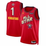 Men 2025 All Star #1 Victor Wembanyama Red Stitched Basketball Jersey