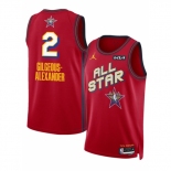 Men 2025 All Star  #2 Shai Gilgeous Alexander Red Stitched Basketball Jersey