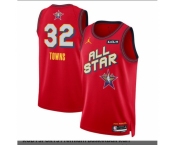 Men 2025 All Star #32 Karl-Anthony Towns Red Stitched Basketball Jersey