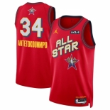 Men 2025 All Star  #34 Giannis Antetokounmpo Red Stitched Basketball Jersey