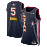 Men 2025 All Star  #5 Anthony Edwards Navy Stitched Basketball Jersey