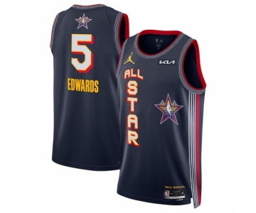 Men 2025 All Star  #5 Anthony Edwards Navy Stitched Basketball Jersey