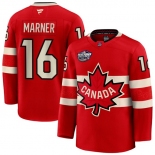 Men's Canada #16 Mitchell Marner Red 2025 4 Nations Face-Off Premium Stitched Jersey