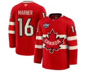 Men's Canada #16 Mitchell Marner Red 2025 4 Nations Face-Off Premium Stitched Jersey