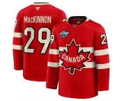 Men's Canada #29 Nathan MacKinnon Red 2025 4 Nations Face-Off Premium Stitched Jersey