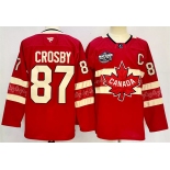 Men's Canada #87 Sidney Crosby Red 2025 4 Nations Face-Off Premium Stitched Jersey