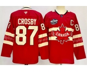 Men's Canada #87 Sidney Crosby Red 2025 4 Nations Face-Off Premium Stitched Jersey