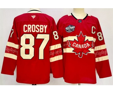 Men's Canada #87 Sidney Crosby Red 2025 4 Nations Face-Off Premium Stitched Jersey