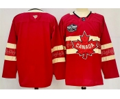 Men's Canada Blank Red 2025 4 Nations Face-Off Premium Stitched Jersey