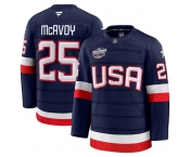 Men's USA #25 Charlie McAvoy Navy 2025 4 Nations Face-Off Stitched Jersey