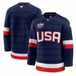 Men's USA Blank Navy 2025 4 Nations Stitched Jersey