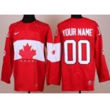 2014 Winter Olympics Canada Team Red Customized Hockey Jerseys