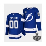 Adidas Lightning Custom Blue Home Authentic 2021 NHL Stanley Cup Final Patch Jersey